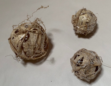 Rattan Kugel natur, mit Glitter